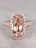 1.25 carat Antique Halo Morganite and Diamond Engagement Ring in 10k Rose Gold X9176