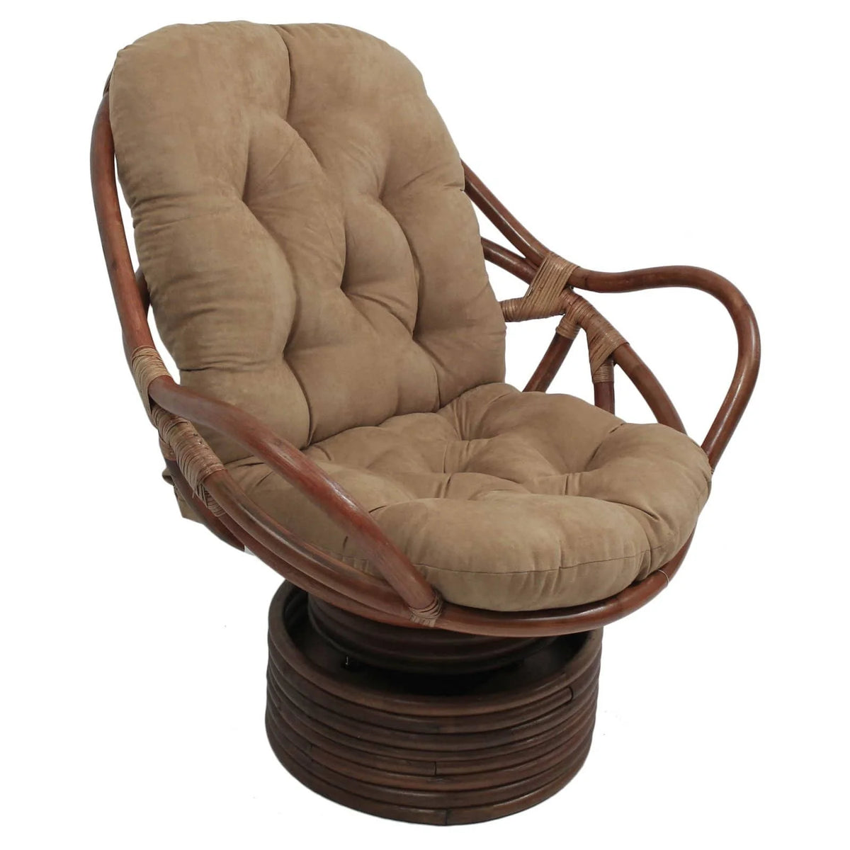 Rattan Coil Base Swivel Rocker with Micro Suede Cushion F99528