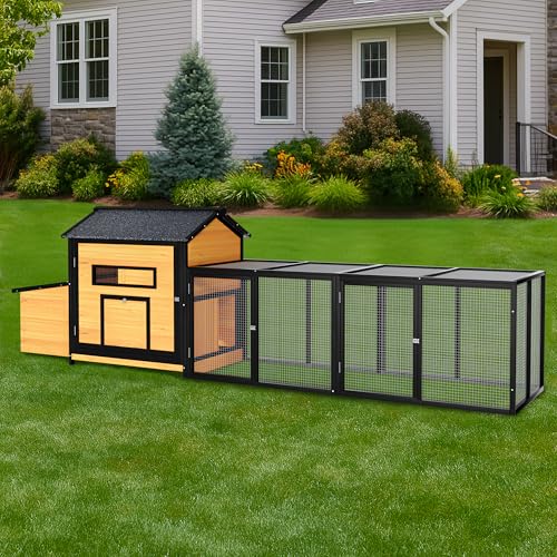 Extra Large Outdoor Chicken Coop with Nesting Box & Leak-Proof Tray Y10373