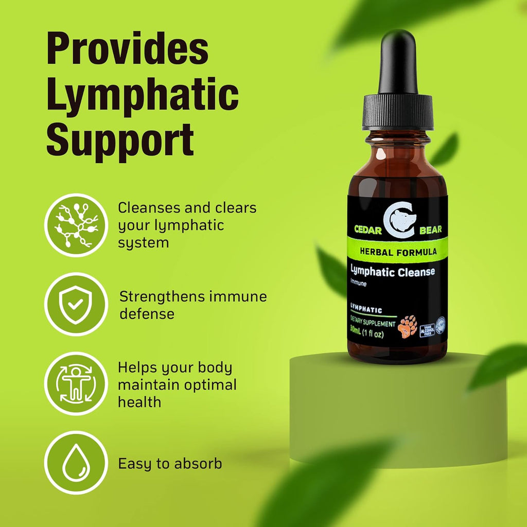 Lymphatic Cleanse Immune Support Supplement, Alcohol-Free Liquid Herbal Supplements, 1 fl oz D633621