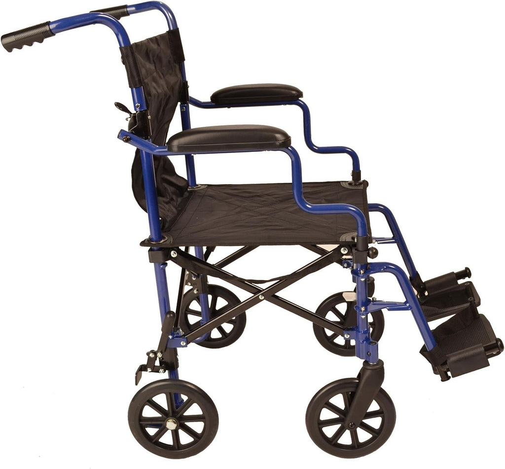 Super Lightweight Folding Travel Wheelchair with Height Adjustable Footrests T9733