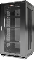 22U Locking Network Cabinet with Casters and Shelf X66782