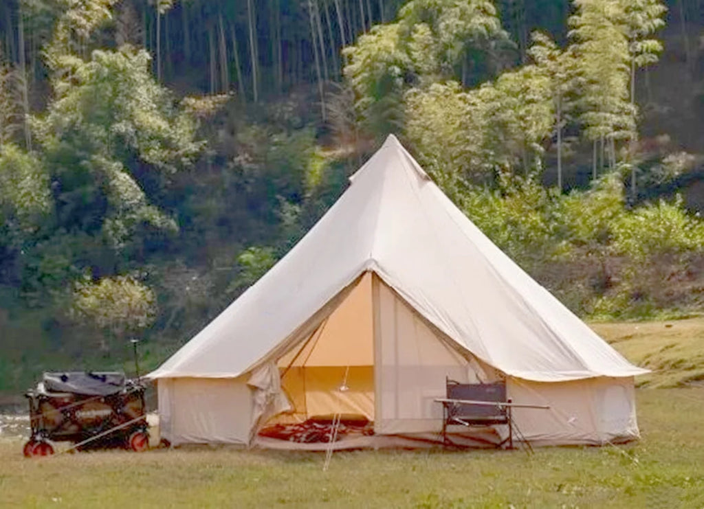 Waterproof 4-Season Cotton Canvas Bell Tent with Stove Hole G884752