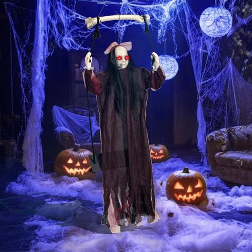 Hanging Swing Ghost with Sound and Light Up Eyes M222707