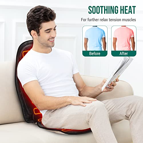 Black 6 Vibration Massage Seat Cushion with Heat W7301