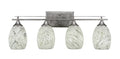 Four Light Bath Bar Aged Silver J3528