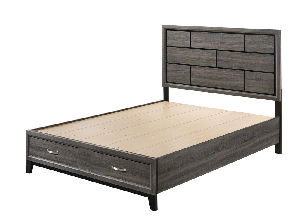 Weathered Gray Eastern King 6pcs Bedroom Set with Storage J657
