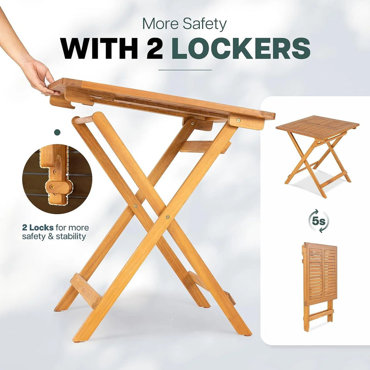 Acacia Wooden Folding Bistro Table H99636