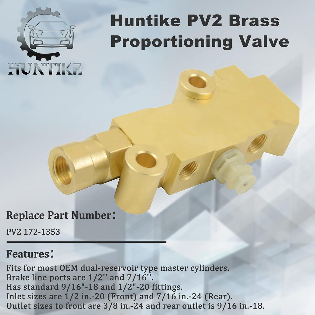 Brass Proportioning Valve Disc/Drum Brake Compatible with GM Street Rod Classic Car & Truck Pack of 2 L5678