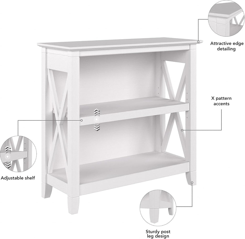 Pure White Oak 2 Shelf Bookcase V300997