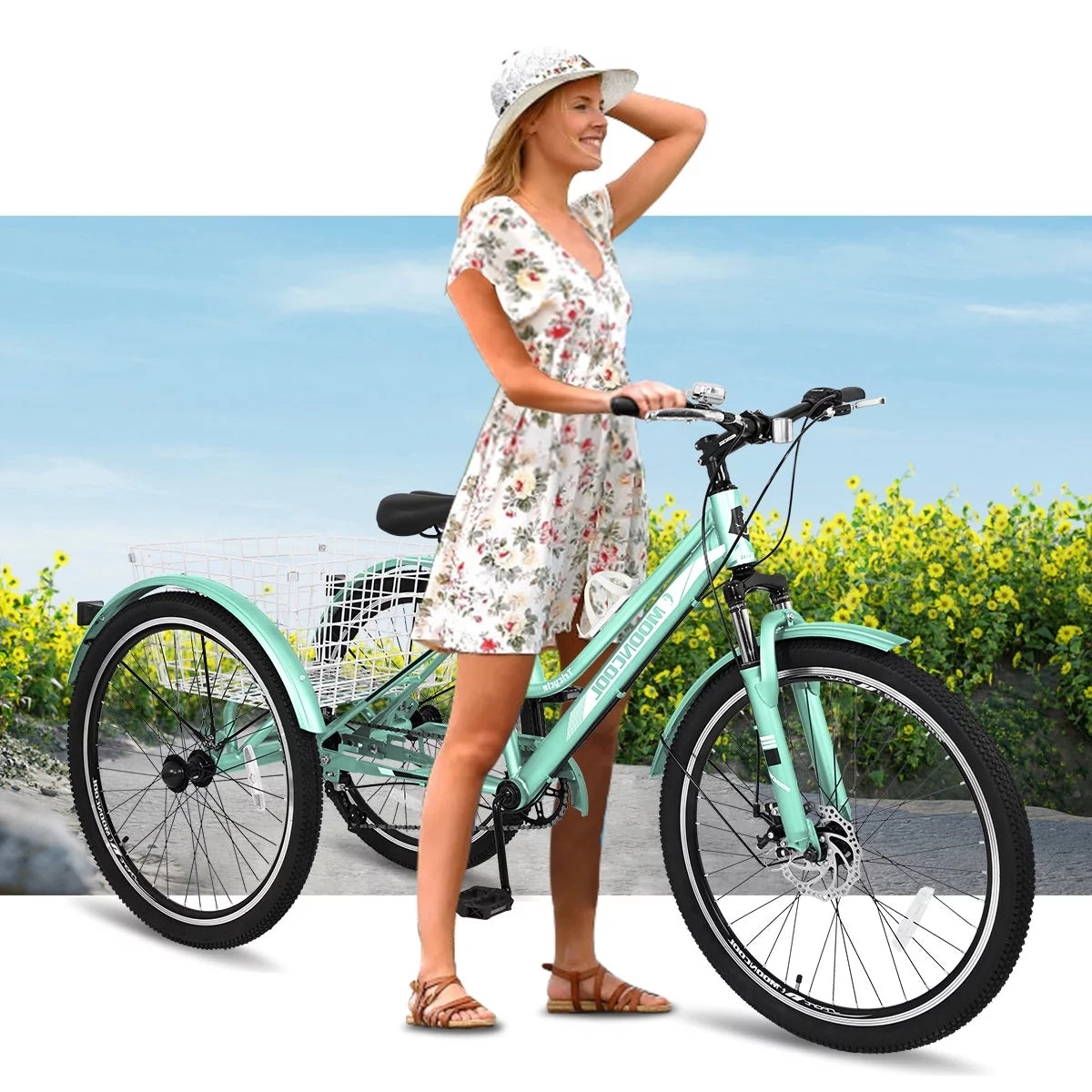 7 Speed Adult Mountain Tricycle with Shopping Basket H512