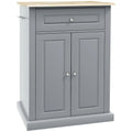 Rolling Kitchen Island Cart with Drawer and Adjustable Shelf C2054