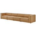 Tan Faux Vegan Leather Sectional Sofa Set A53150