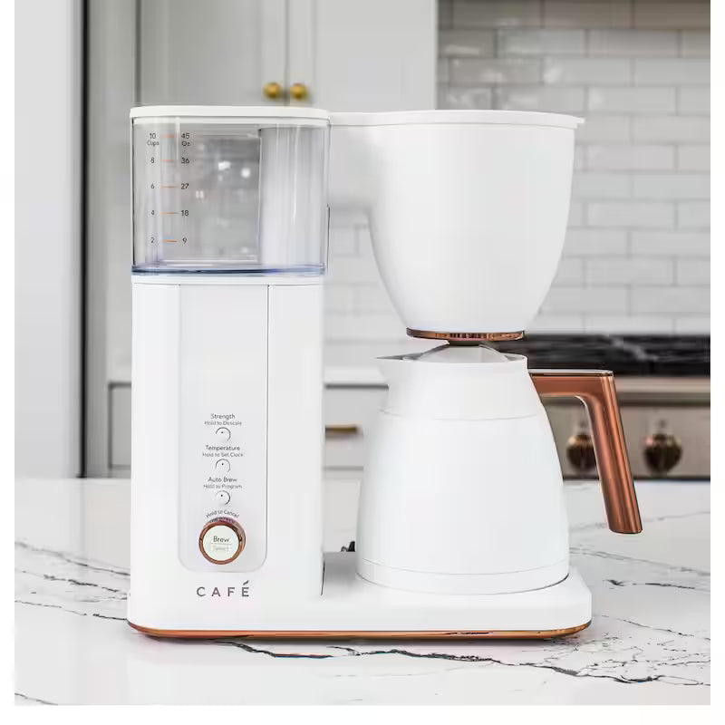 10 Cup Matte White Drip Coffee Maker with Thermal Carafe K479327
