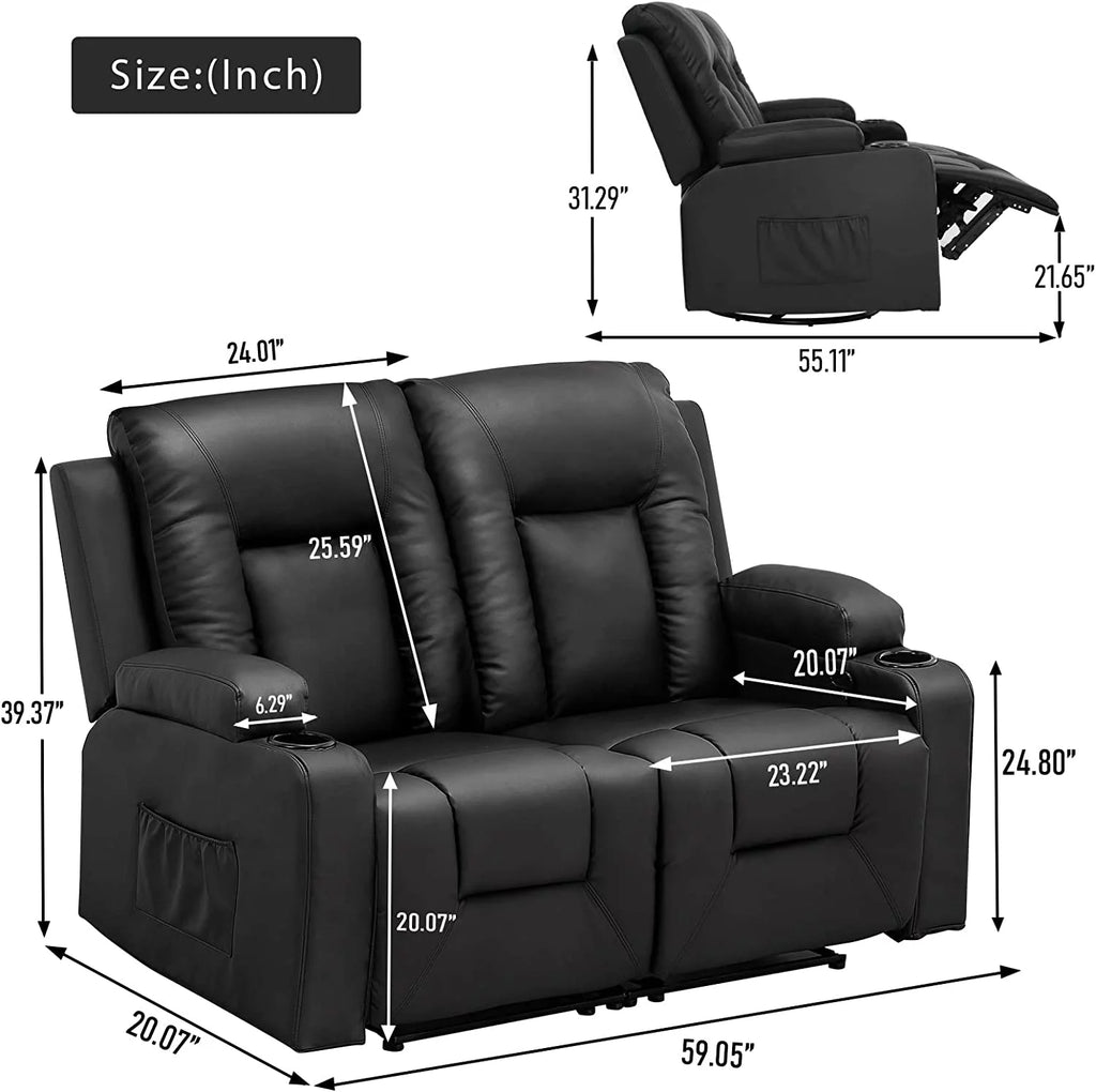3PC Bonded Leather Recliner Set H56845
