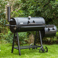 Charcoal Grill with Offset Smoker 941 sq.in. Extra Large BBQ Grill Black Z7099