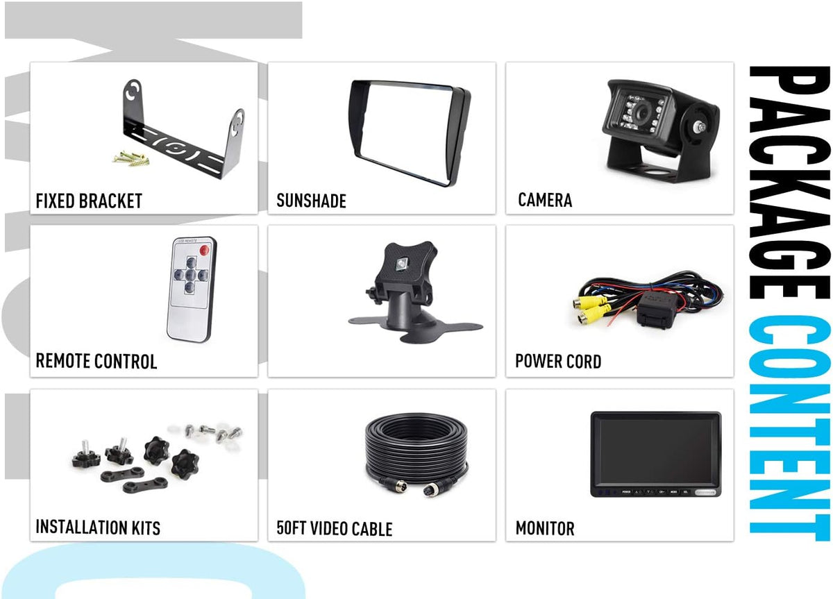 HD Wired Backup Camera System Kit with 7'' LCD Monitor E11320