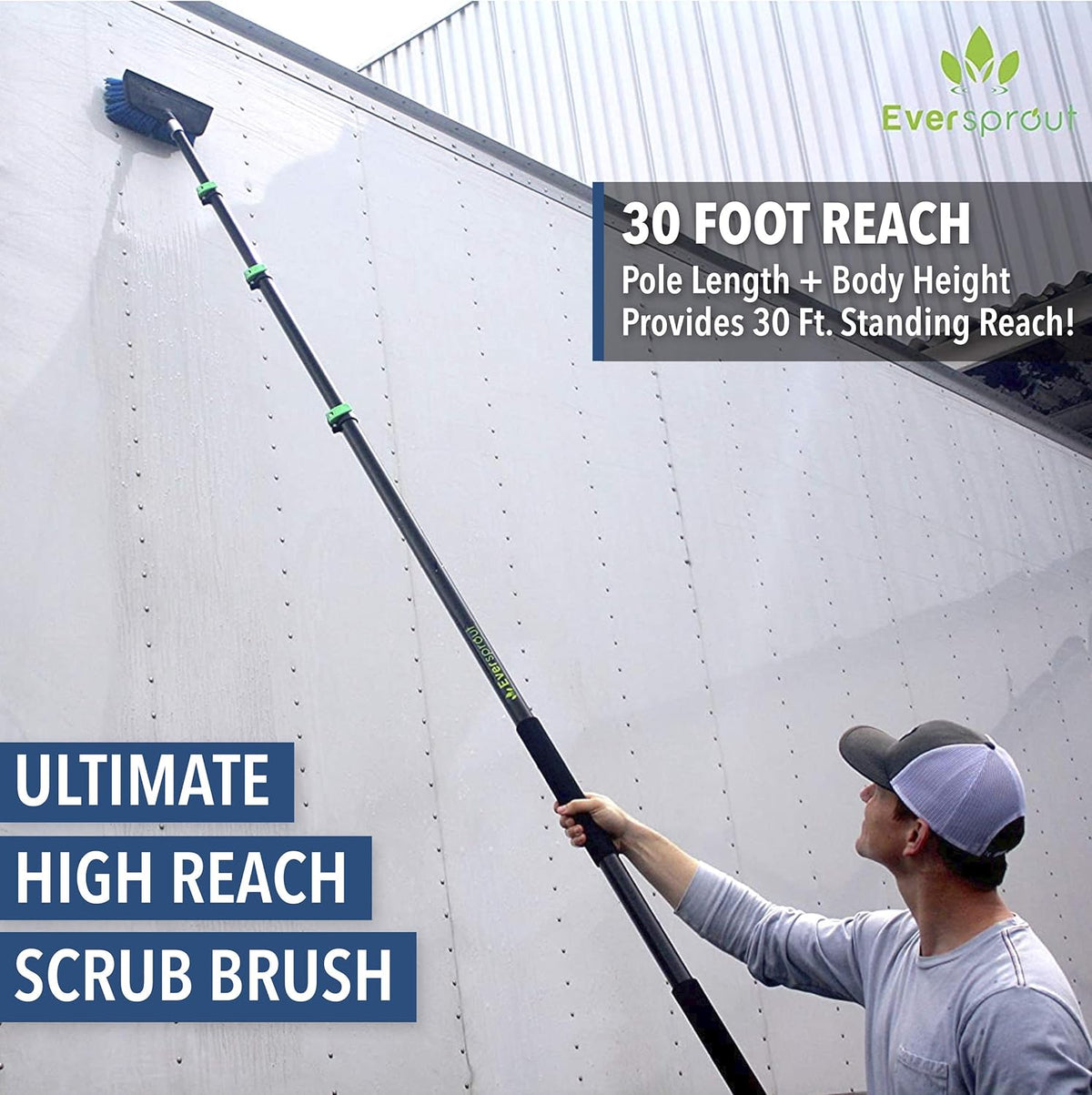 7-to-24 Foot Scrub Brush with Rubber Bumper L9282