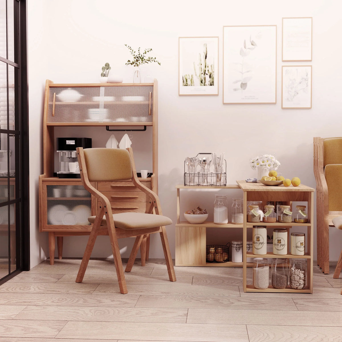 L Shaped Rotating Corner Desk with Bookshelves M6016