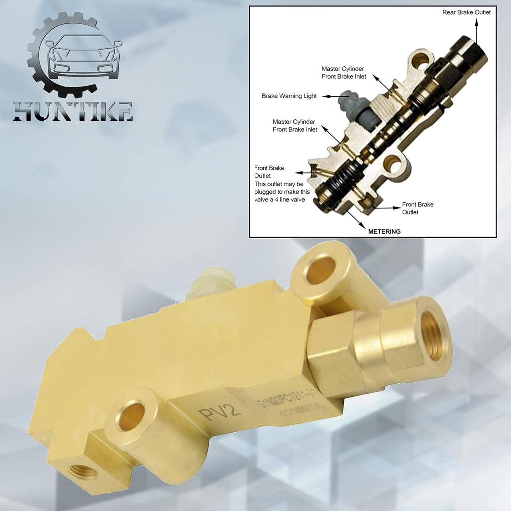 Brass Proportioning Valve Disc/Drum Brake Compatible with GM Street Rod Classic Car & Truck Pack of 2 L5678