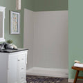 5-Piece Shower Kit in Grey Mosaic with Right Drain Base in White F517