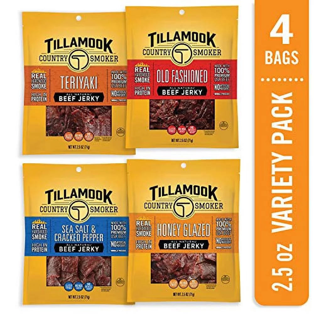All Natural Hardwood Smoked Beef Jerky Variety Pack 10 Ounce D14531