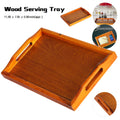 Wooden Serving Tray with Handles (Brown, Rectangle) A5975