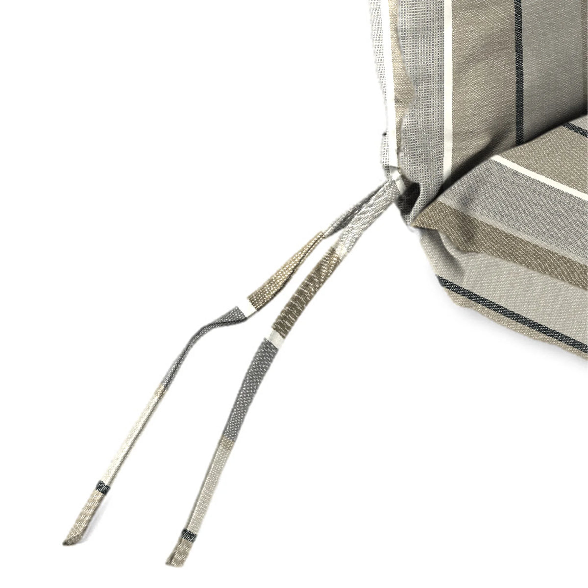 45" x 22" Char Gray Stripe Rectangular Outdoor Chair Cushion with Ties and Hanger Loop U49486