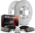 Front Z23 Carbon Fiber Brake Pads with Drilled & Slotted Brake Rotors Kit E895