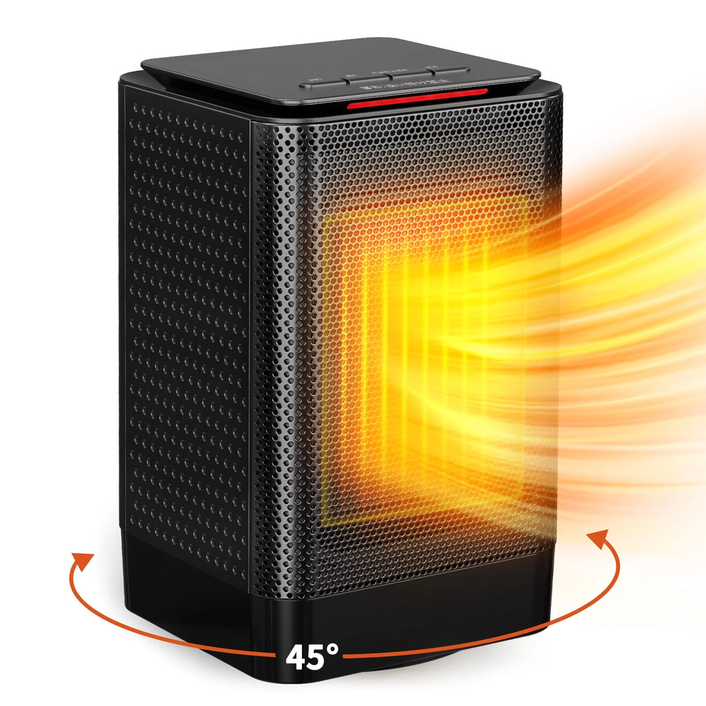 950W Portable Ceramic Heater with Oscillation, Black Q935