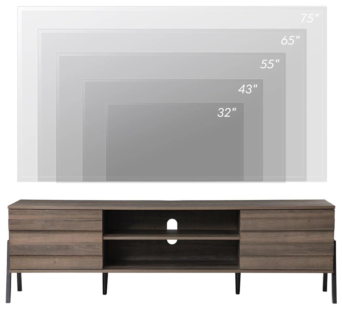 Brown TV Stand with 2 Doors H194489