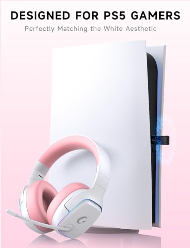 2.4GHz Wireless Gaming Headsets with Noise Canceling Mic, 7.1 Surround Sound, 70H Battery J55575