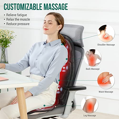 Black 6 Vibration Massage Seat Cushion with Heat W7301
