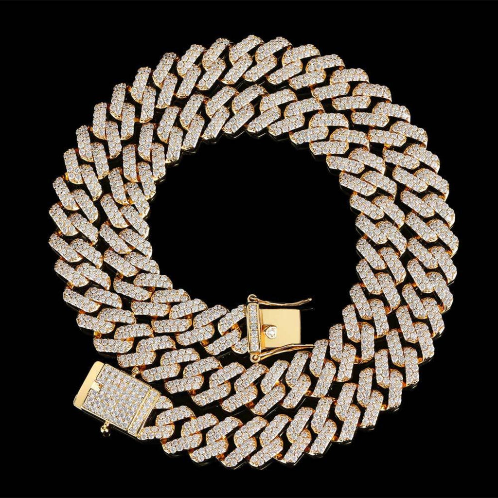 12MM Iced Out Miami Cuban Link Chain Necklace, 16-24 Inch T60021