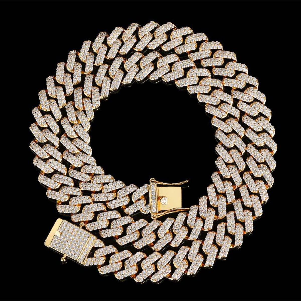 12MM Iced Out Miami Cuban Link Chain Necklace, 16-24 Inch T60021