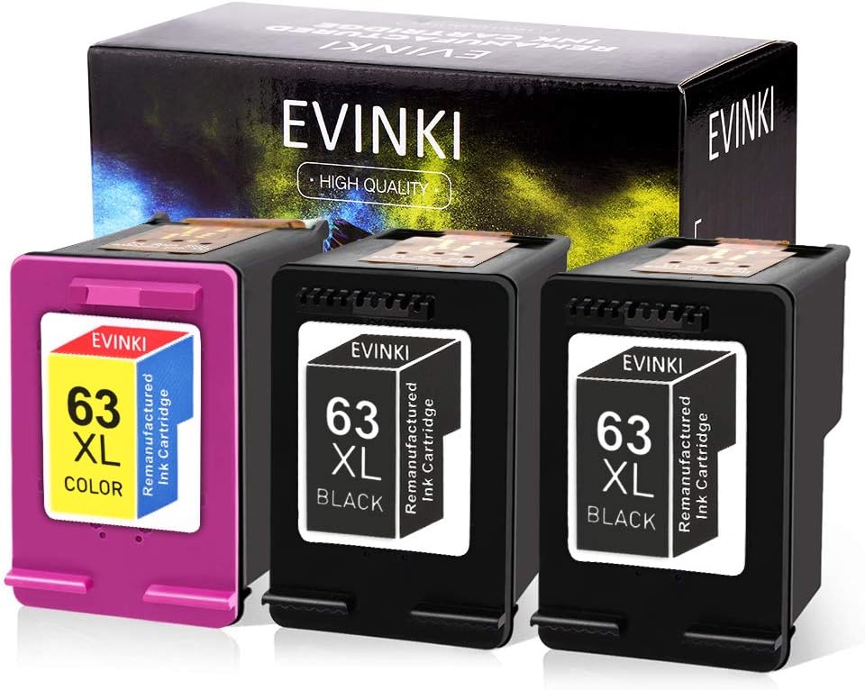 63XL Black and Color Ink Cartridge Combo Pack of 2 D1270