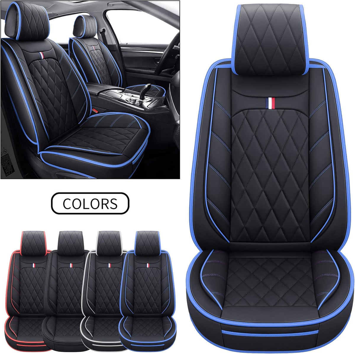 2 PCS Front Waterproof Leather Car Seat Covers A133410
