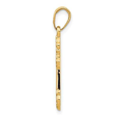 14K Yellow Gold Cross Pendant Charm V4011