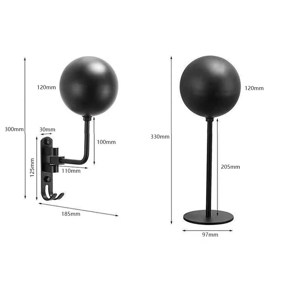 Wall-Mounted Metal Helmet Holder Hat Storage Rack Display Stand O132328