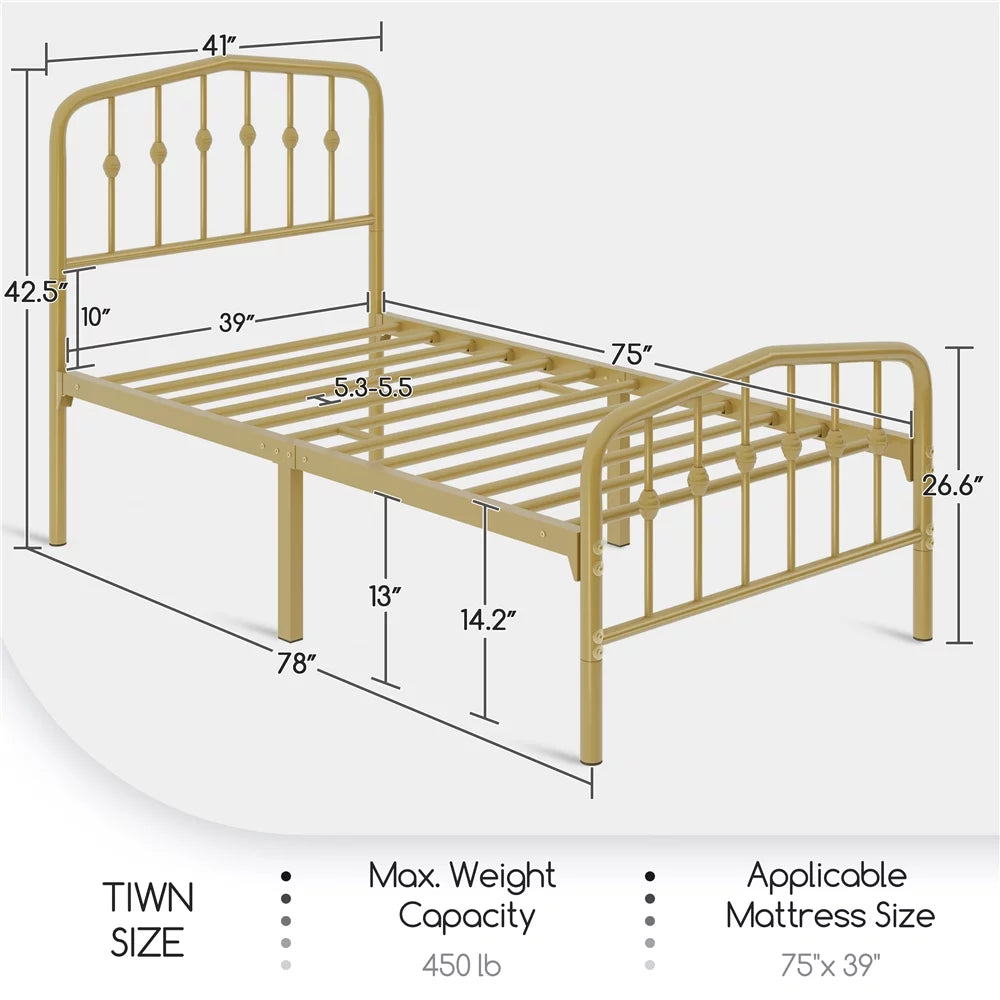 Queen Black Metal Platform Bed Frame with Arched Headboard P25828