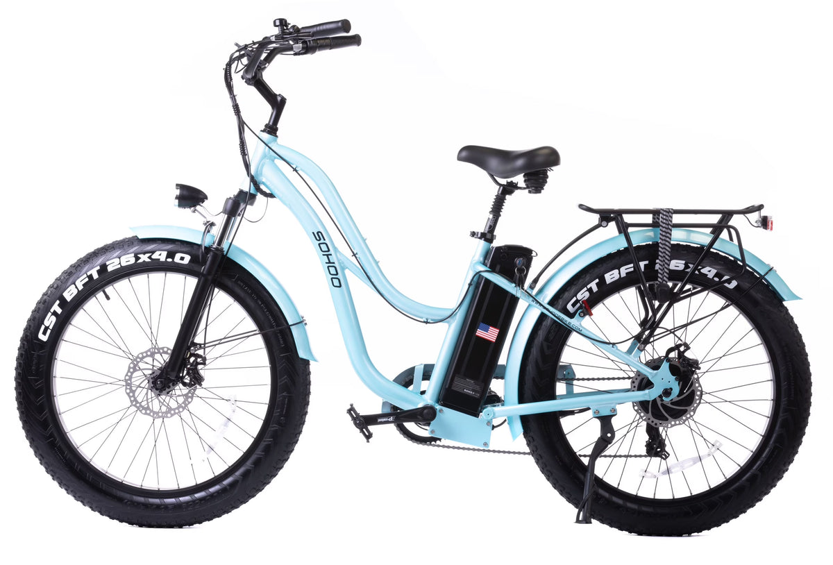 48V 750W 16Ah 26" Step-Thru Beach Cruiser Electric Bicycle D138