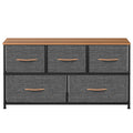 Dark Gray 5 Drawer Fabric Dresser T4440