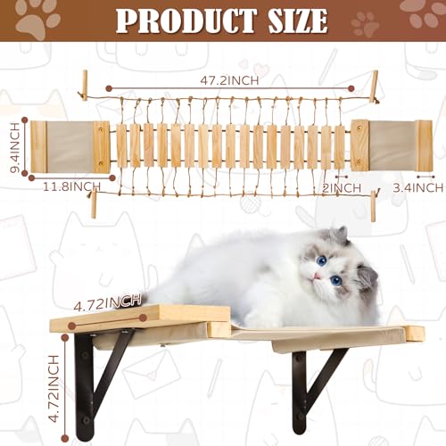 Cat Wall Shelves with Hammock and Perch F3507