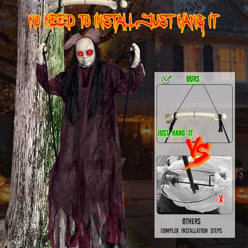 Hanging Swing Ghost with Sound and Light Up Eyes M222707