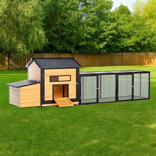 Extra Large Outdoor Chicken Coop with Nesting Box & Leak-Proof Tray Y10373