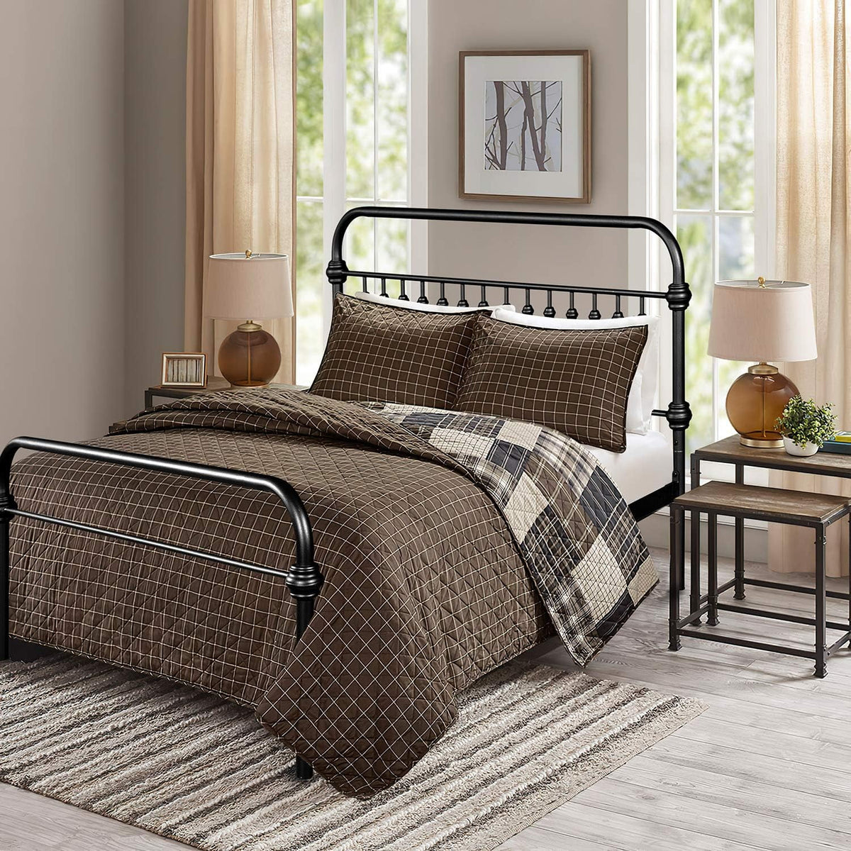 Queen Bed Frame with Headboard and Storage N688