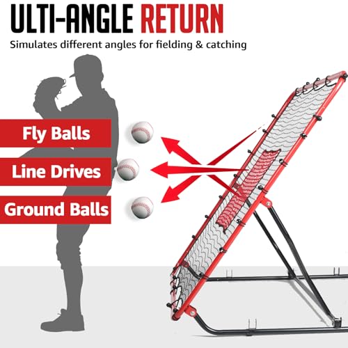 4x4.5FT Adjustable Baseball Rebounder Net with 2 Strike Zones V1685