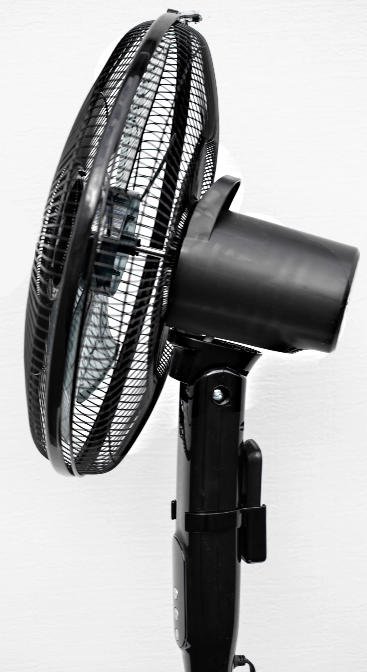 16 12-Speed Adjustable Height Pedestal Fan with Remote Control, Black M31949