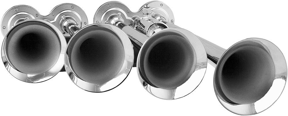 4 Air Horn Chrome Plated Trumpets Train Horn Y9975