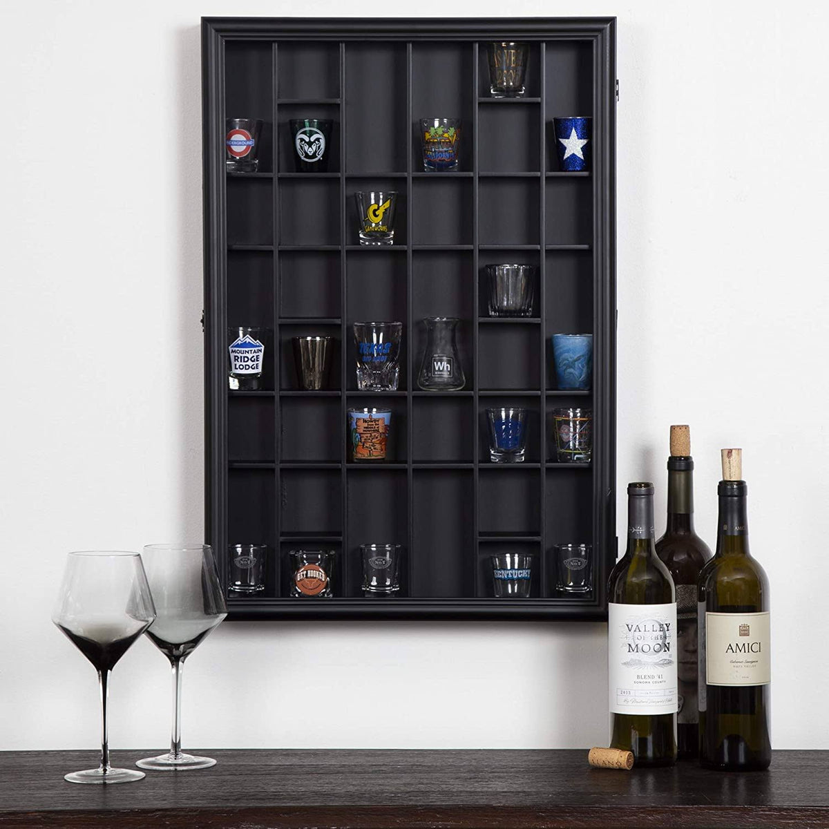 Black Shot Glass Display Case A89103
